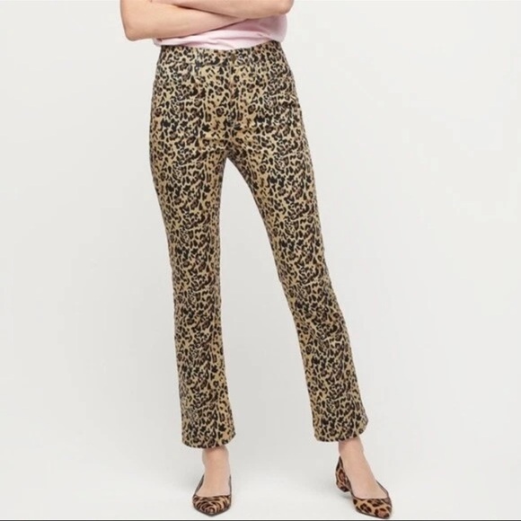 J. Crew Kick Out Crop Leopard Print Pants Size 28 - Picture 11 of 11
